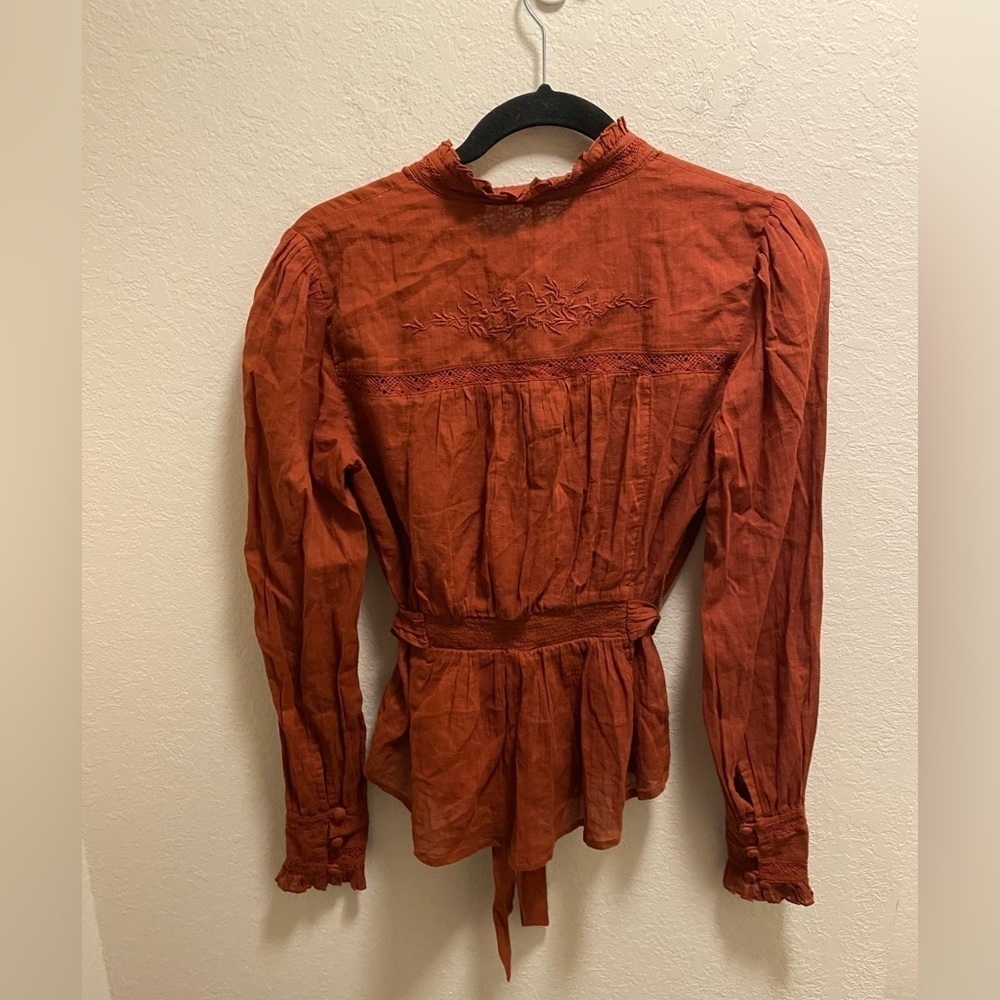 Free People Sweet Memories Lace Tie-Waist Blouse - Picture 10 of 11